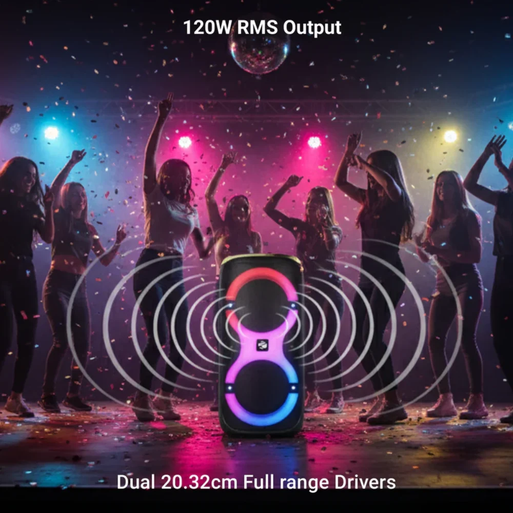 Zebronics Bluetooth DJ Speaker with Mic 120W Thump 802 view 4